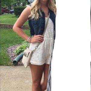 Finn and Clover white lace romper size medium